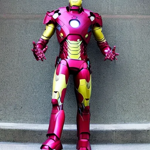 Prompt: “Iron Man wearing pink armor”