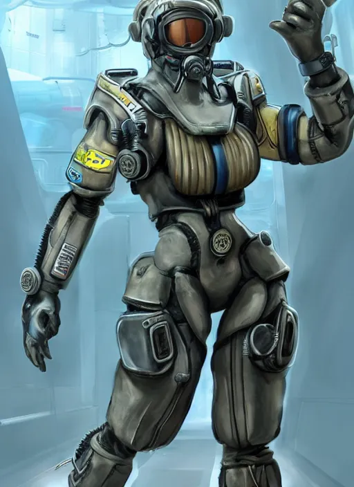 Image similar to character art of a female engineer wearing futuristic overalls, goggles, toolbelt, heavy-duty boots, gloves, sharp features, hair tied up in a bun, videogame character, Starcraft 2, Factorio, No Man's Sky, highly detailed full-body art, futuristic, serious, concentrated, industrial aesthetic, highly detailed, photo realistic, technical atmosphere, 8K, octane render, unreal engine