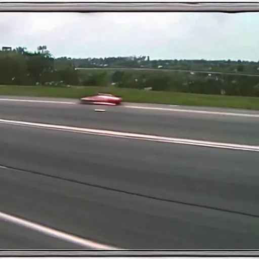 Image similar to live cctv footage of funny car on highway