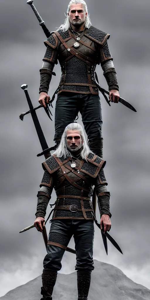 Image similar to a witcher with cloth armor and sword