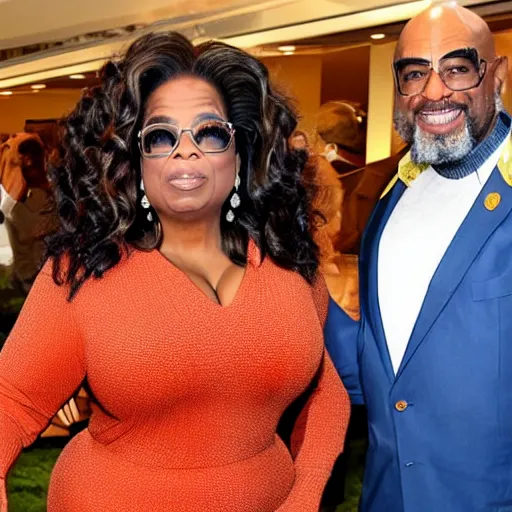 Prompt: Oprah Winfrey Wearing a megaman costume