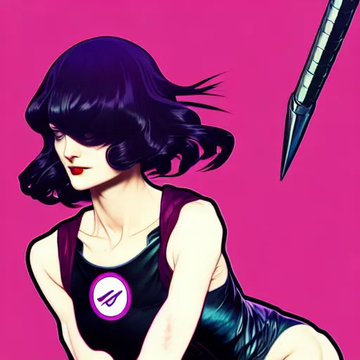 Image similar to a beautiful slim angry superhero winona ryder fighting crime, art by ilya kuvshinov and lois van baarle and alphonse mucha and ross tran and range murata and artgerm and andy warhol, digital art, highly detailed, profile picture, intricate, sharp focus, trending on artstation hq, deviantart, pinterest, unreal engine 5, 4 k uhd image