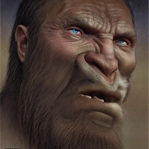 Image similar to vladimir putin, is prehistoric cave man, vladimir putin unga bunga mammoth hunting, macabre, by donato giancola and greg rutkowski and wayne barlow and zdzisław beksinski, realistic face, digital art