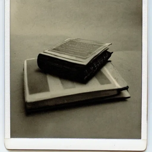 Prompt: old polaroid of an ancient book