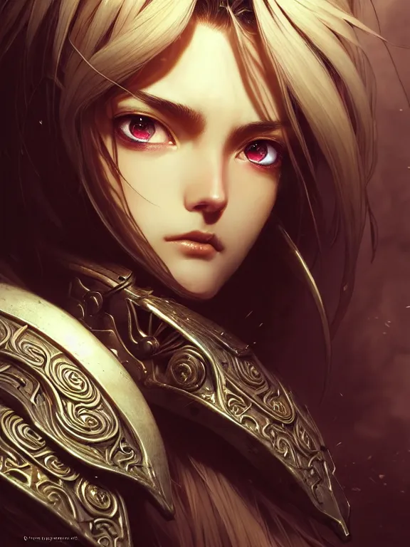 Prompt: close up picture of a female warden of time, bored, coveted, beautiful and aesthetic, intricate, unreal engine, messy hair, highly detailed, detailed face, smooth, sharp focus, chiaroscuro, manga illustration, artgerm, greg rutkowski, ilya kuvshinov, rossdraws, alphonse mucha, young adult light novel cover art