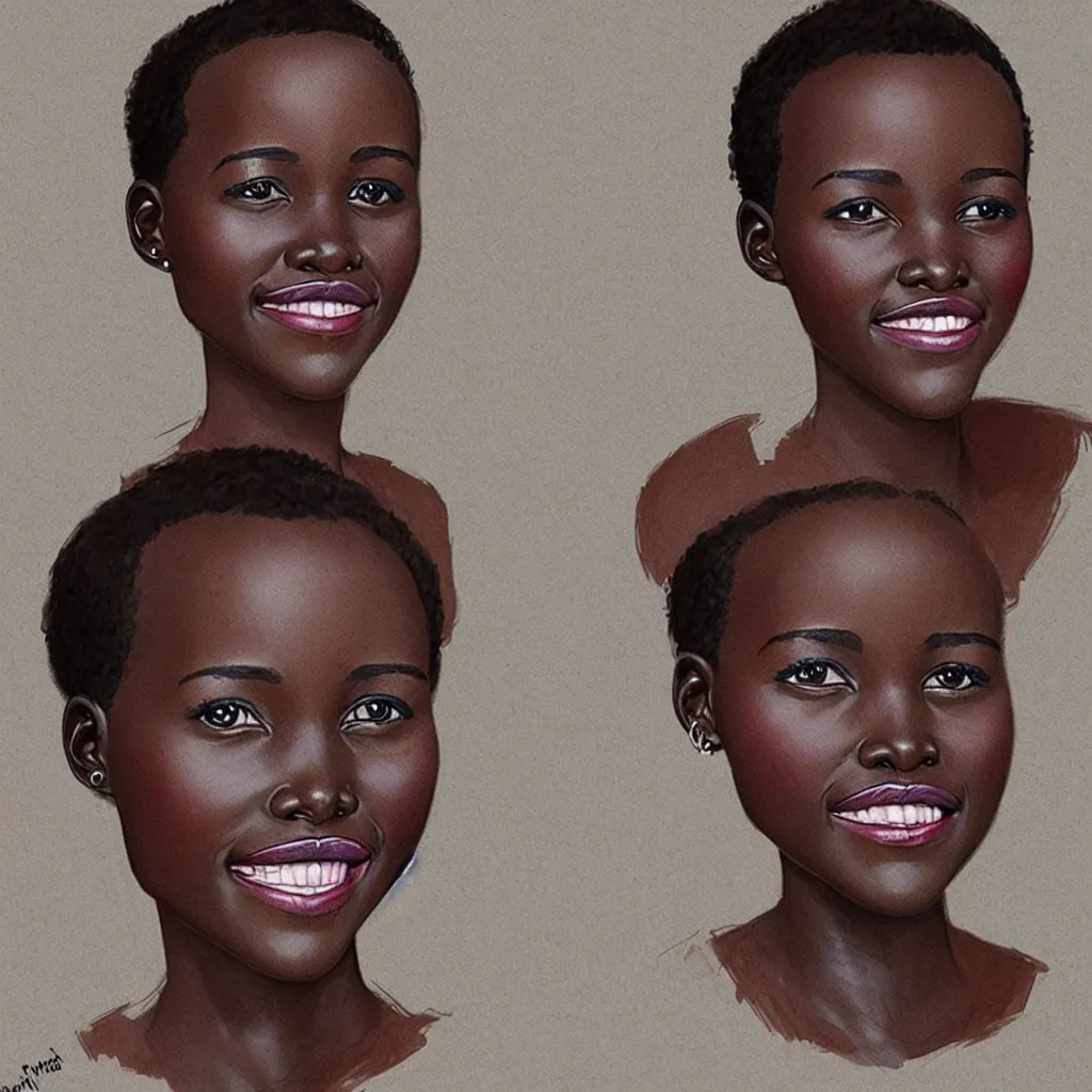 Image similar to lupita nyongo as hermione granger, concept art