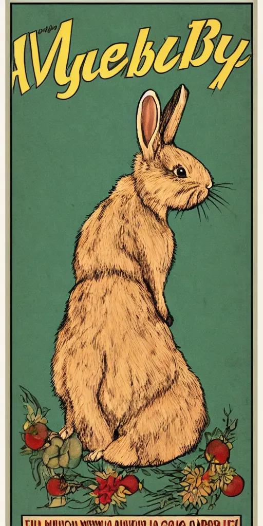 Prompt: a rabbit in the style of a 1 9 2 0 s poster