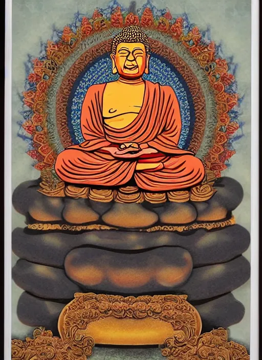 Prompt: donald trump as peaceful buddha