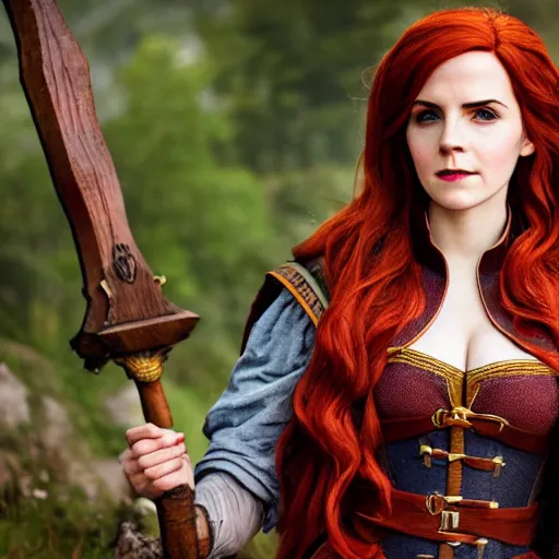 Image similar to Triss Merigold cosplay by Emma Watson, 8k, professional photography, cinematic studio shot