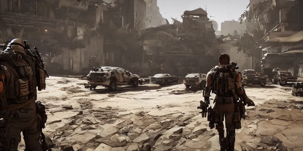 Image similar to spec ops the line, 4K, unreal 4, artstation, next-gen graphics