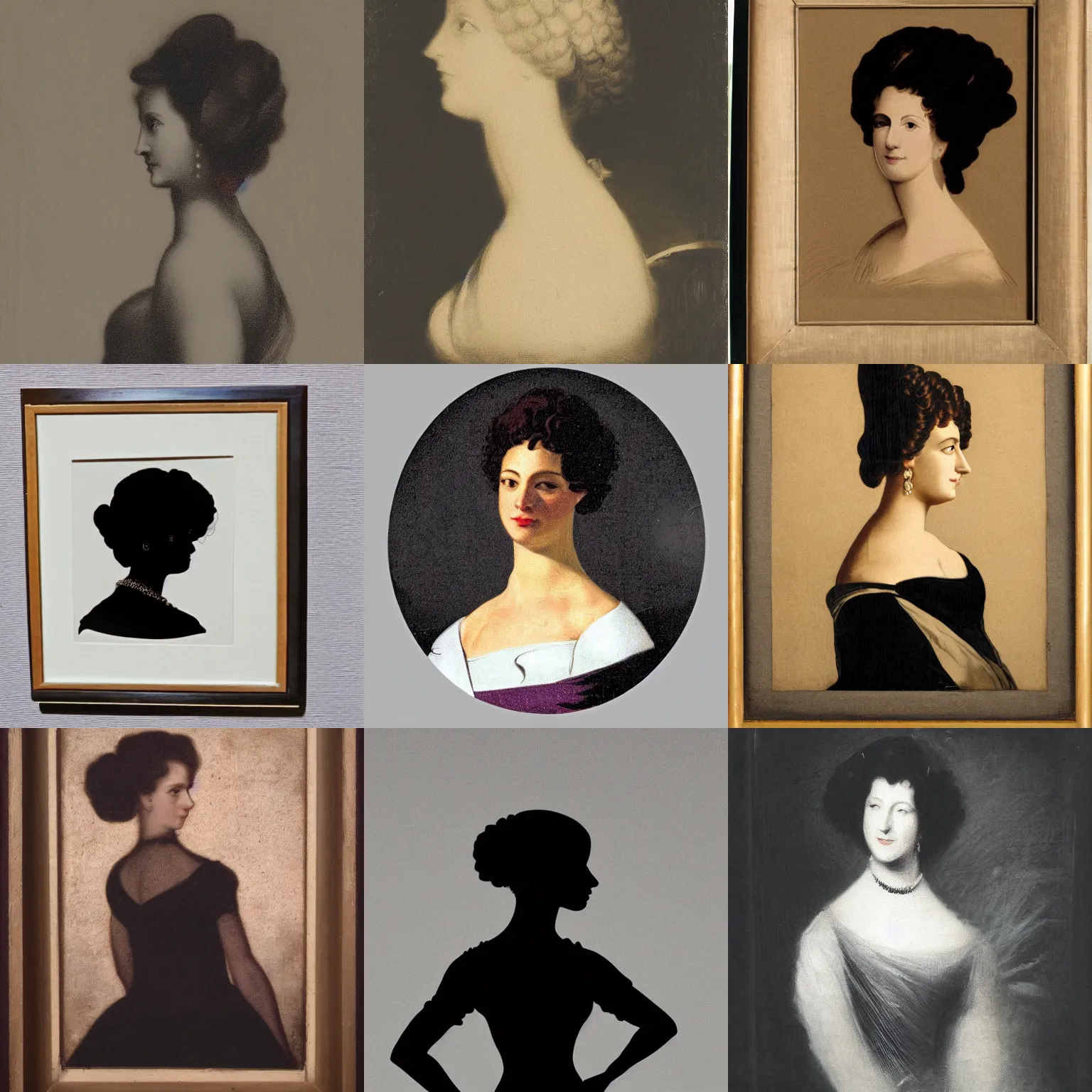 Prompt: a portrait of an elegant lady, silhouette
