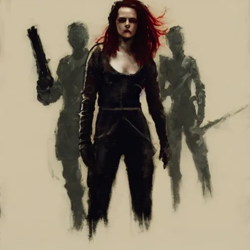 Prompt: kristen stewart as the winter soldier, intricate, elegant, highly detailed, greg manchess, mucha, liepke, ruan jia, jeffrey catherine jones, ridley scott