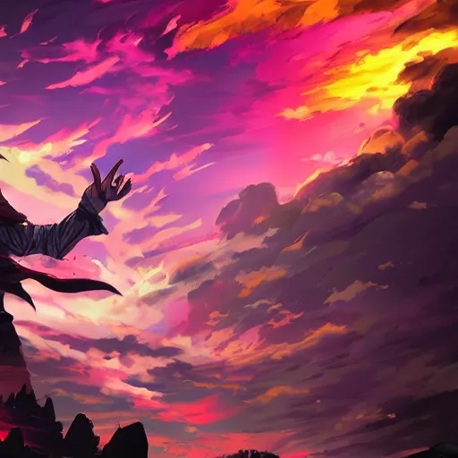 Prompt: guy behind colorful sky made in demon slayer artstyle!dream villan devil handsome in demon slayer art, night, fire lines, anime style, detailed face, high quality, smooth in 8k, sharp focus, beautiful scene, black border, beautiful scene with a lot of colors, black colorful fire, many colors in the background, black