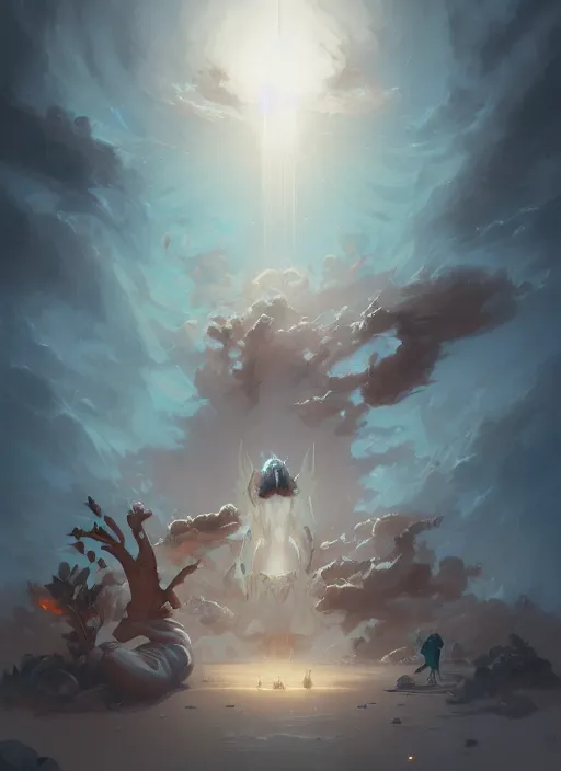 Image similar to god, illustration by peter mohrbacher, artstation