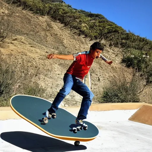 Image similar to francisco franco skateboarding in el valle de los caidos