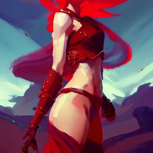 Prompt: a beautiful red sorceress wearing crop top, game of thrones concept art by pete mohrbacher and guweiz and ilya kuvshinov, digital art, highly detailed, intricate, sharp focus, trending on artstation hq, deviantart, unreal engine 5, 4 k uhd image