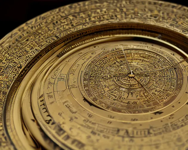 Image similar to 5 0 mm photography of a holy golden astrolabe. highly detailed 8 k. intricate. lifelike. nikon d 8 5 0. motion blur