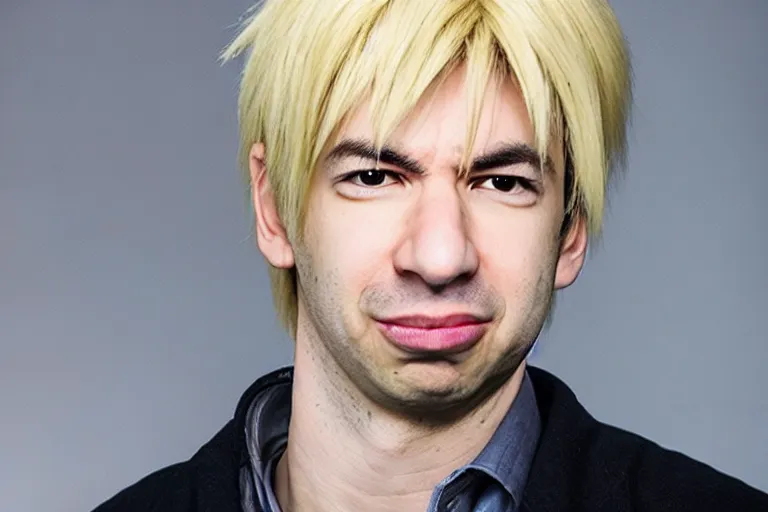 Image similar to live action film still of ( nathan fielder ) playing cloud strife in the new sci - fi movie