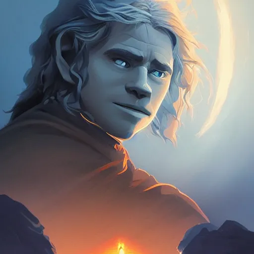 Image similar to face icon stylized minimalist the lord of the rings : the fellowship of the ring 2 0 0 1, loftis, cory behance hd by jesper ejsing, by rhads, makoto shinkai and lois van baarle, ilya kuvshinov, rossdraws global illumination