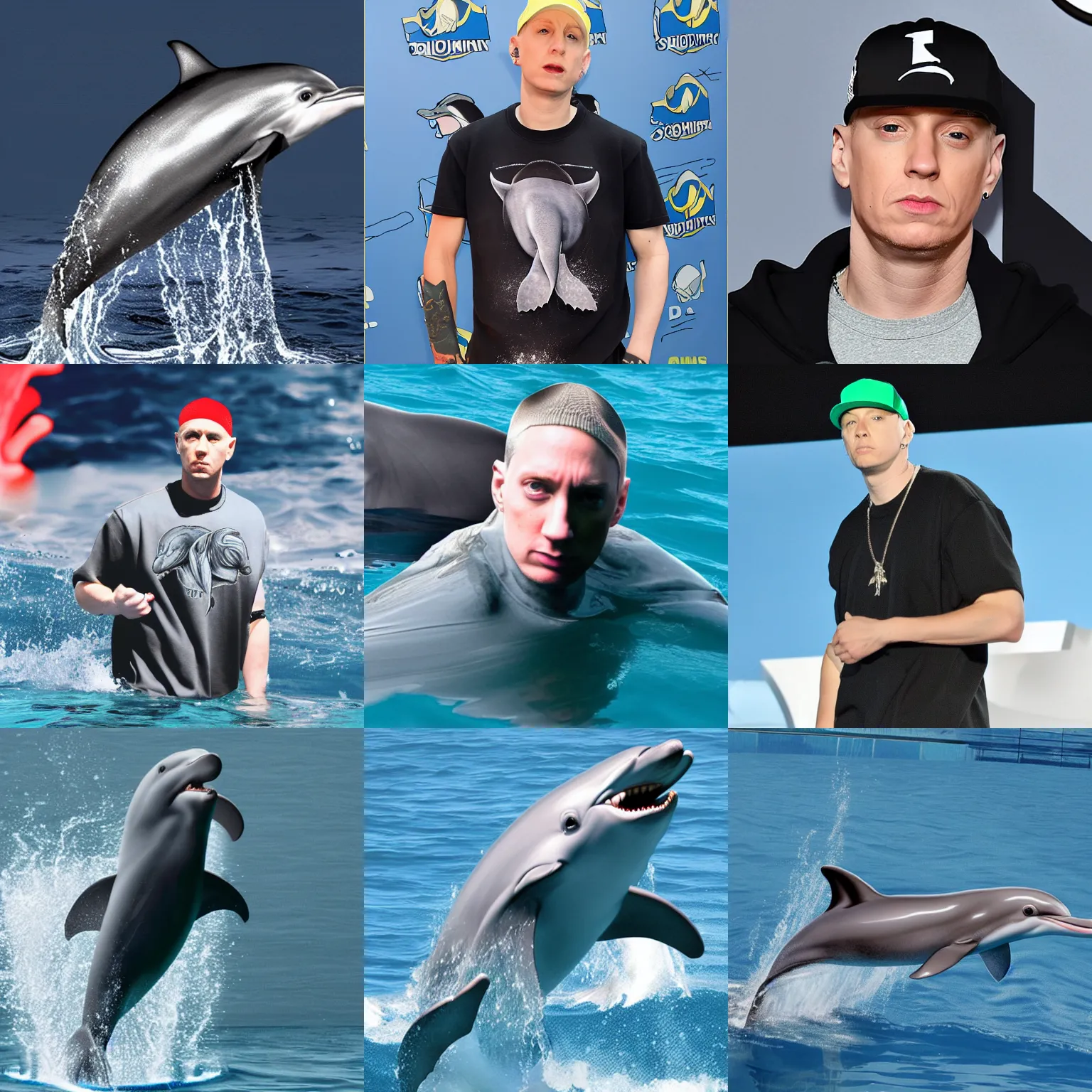 Prompt: eminem dolphin chimera