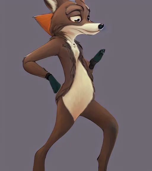 Image similar to oil painting of full body of anthromorphic female wolf, in style of zootopia, zootopia, zootopia, fursona, furry, furaffinity, 4 k, deviantart, furry art, fursona art, wearing black business suit, business suit, in style of zootopia, wolf fursona, cyberpunk, female, expressive detailed feminine face,