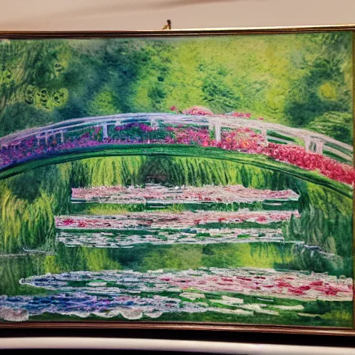 Prompt: landscape with cherry blossom trees and waterfalls, detailed watercolor painting in the style of monet, 4 k