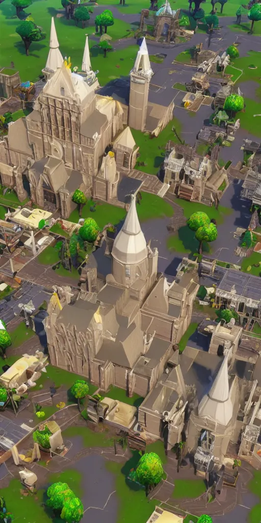 Prompt: a cathedral made of cheese, 3 d model, fortnite skin