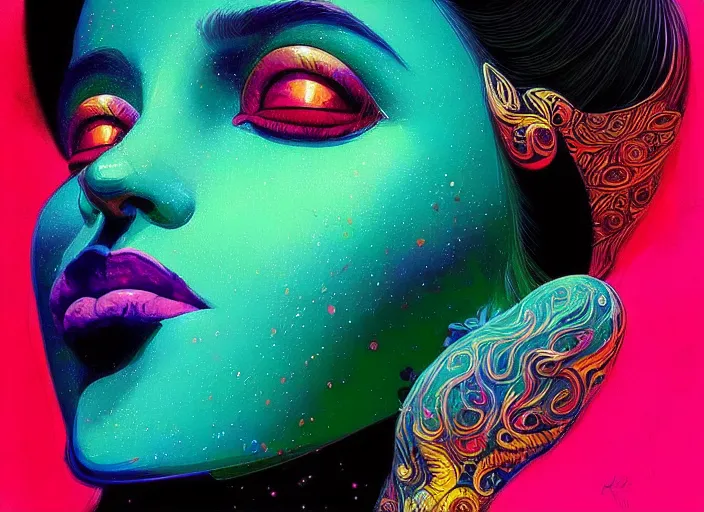 Prompt: “ a psychedelic portrait of dancer, vibrant color scheme, highly detailed, in the style of romanticism, cinematic, artstation, moebius, greg rutkowski ”