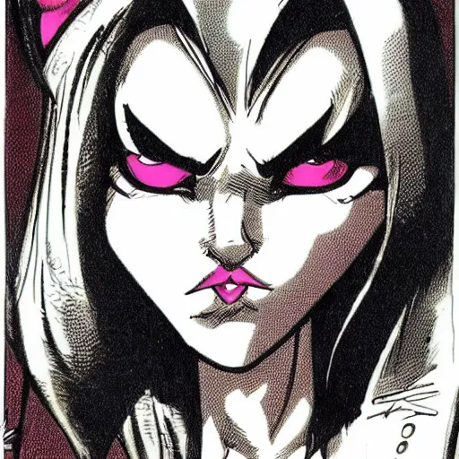 Image similar to Red Catgirl, the enemy of Purple Catgirl, drawn by Rob Liefeld.