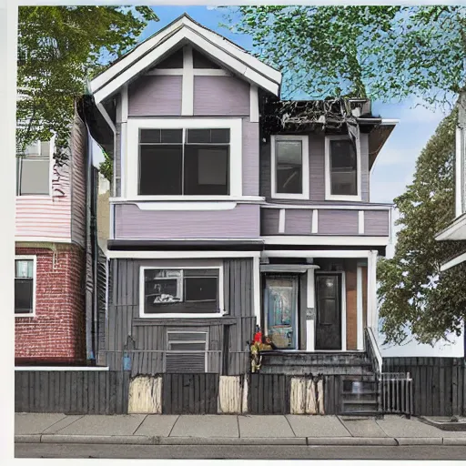 Prompt: 6 5 5 1 no. 3 rd, richmond, bc v 6 y 2 b 6 destroyed by army of cats photorealistic