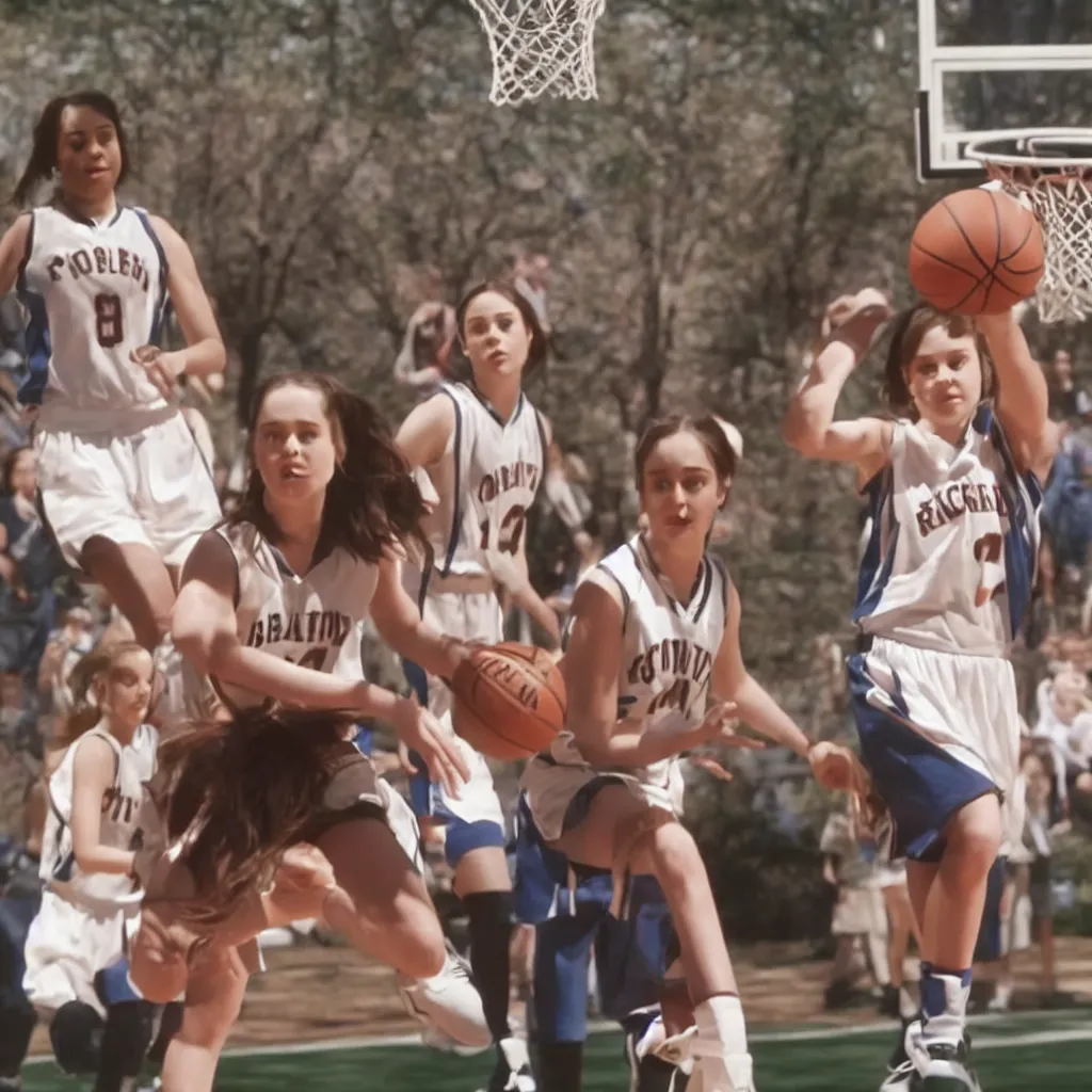 Image similar to rory gilmore playing basketball, photorealistic, hd