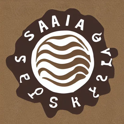 Image similar to Sahara comics logo for a publishing Company, minimalist, desert color scheme