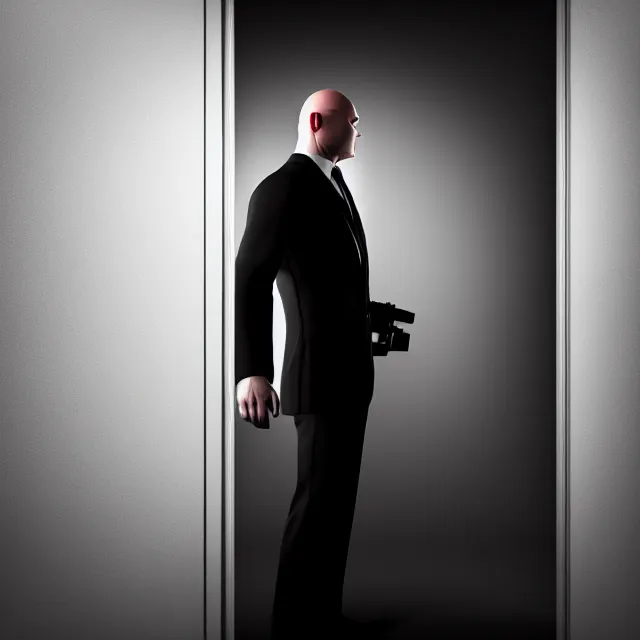 Prompt: agent 4 7 hiding in bedroom cupboard, highly detailed, 8 k, hdr, smooth, sharp focus, high resolution, award - winning photo