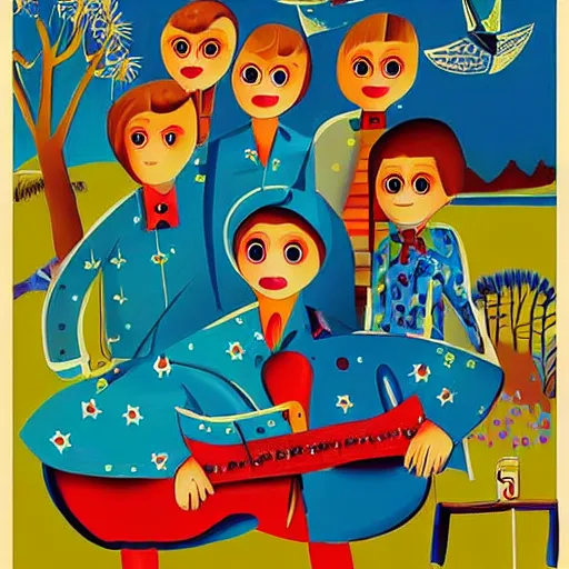 Image similar to a poster for a children's book by keraca visulceva, pixabay contest winner, naive art, concert poster, movie poster, soviet propaganda