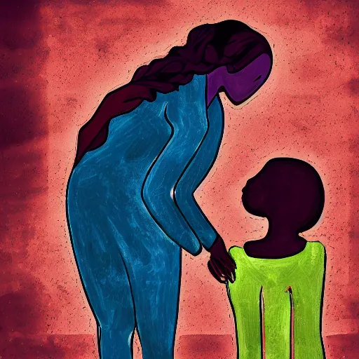 Prompt: woman saving a life, digital art