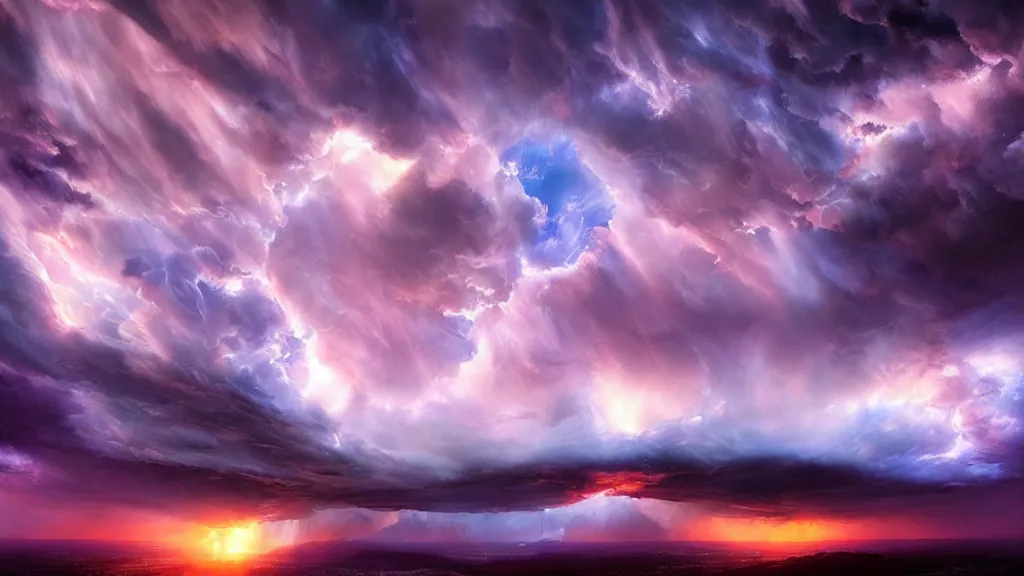 Image similar to amazing photo of anime sky by marc adamus, beautiful dramatic lighting