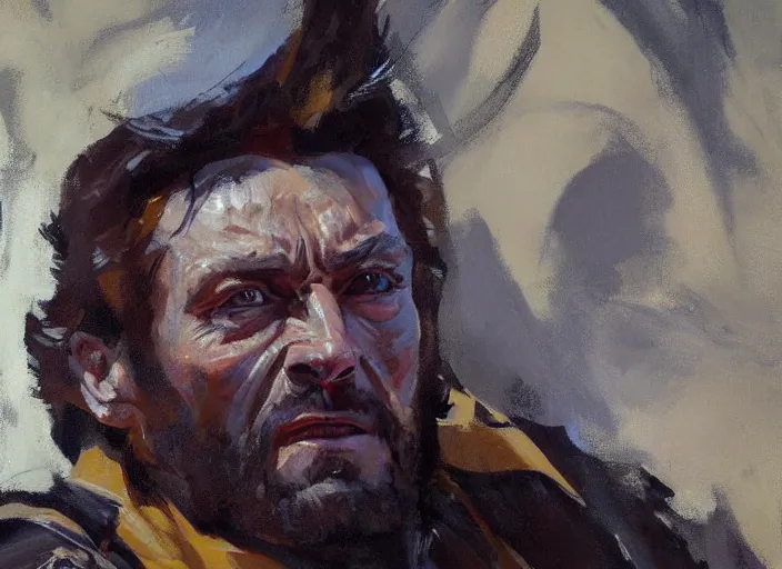 Prompt: a highly detailed beautiful portrait of wolverine gregory manchess, james gurney, james jean