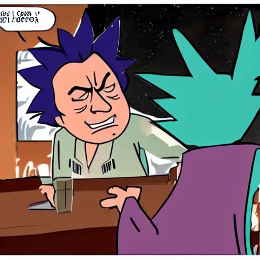 Prompt: Rick Sanchez telling someone called Chris he\'s an idiot