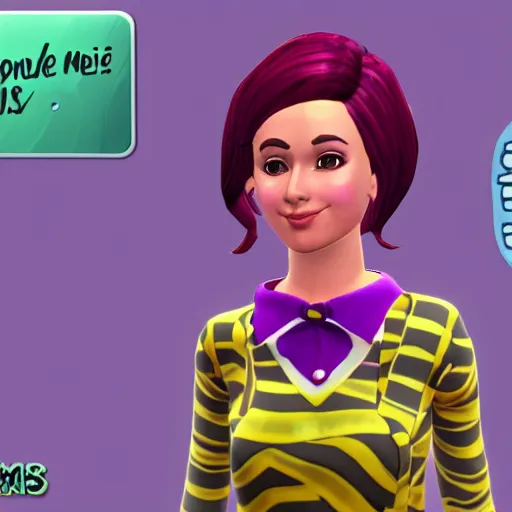 Prompt: julianna rose mauriello as stephanie from lazytown as a sims from sims 4