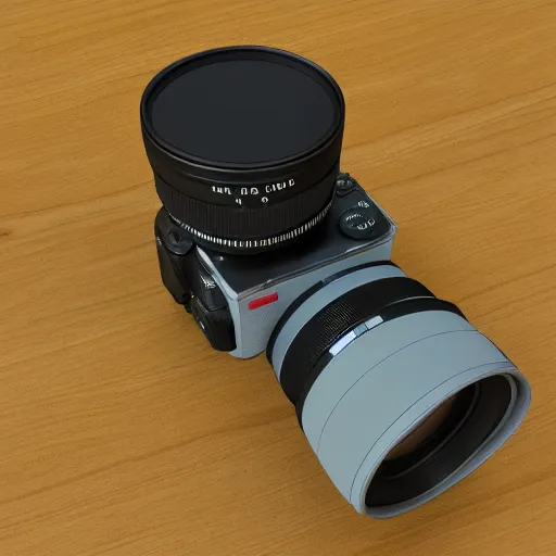 Image similar to a yoda mirrorless camera, 3 d render