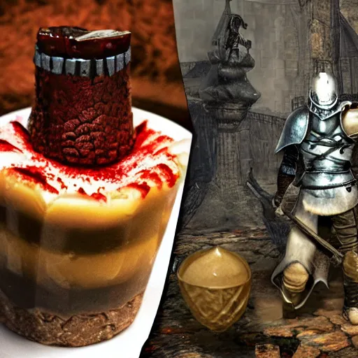 Image similar to dark souls and sweet desserts