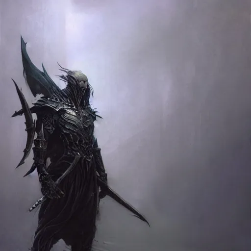 Prompt: corvus glaive concept, beksinski, age of sigma art, ruan jia, dark soul armor concept, trending on artstation, wayne barlowe, adrian smith fantasy art, elden ring art, the hobbit art, lord of the ring art, infinity blade armor