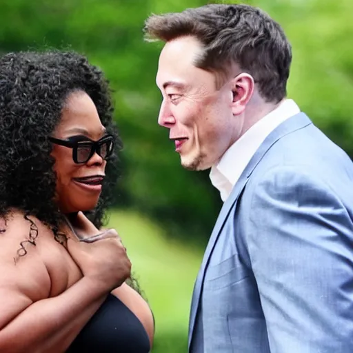 Prompt: elon musk punching oprah