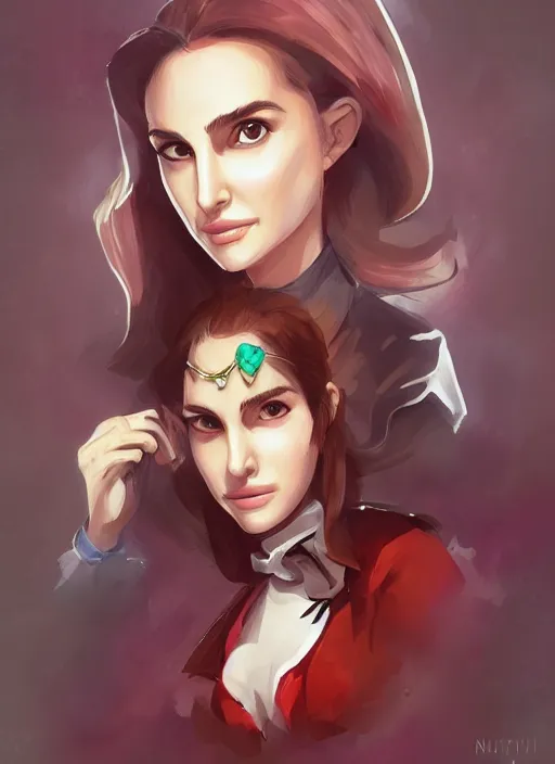 Image similar to full size persona, female sheriff, beauty small face by natalie portman, art by huyy nguyen, demon slayer rui fanart