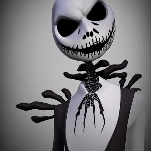 Image similar to photography realistic jack skellington