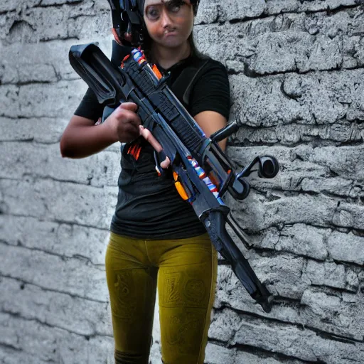 Image similar to nerf shiv, realistic photography, high detailed