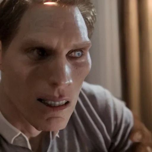 Image similar to Live Action Still of Jerma in The Exorcist, real life, hyperrealistic, ultra realistic, realistic, highly detailed, epic, HD quality, 8k resolution, body and headshot, film still