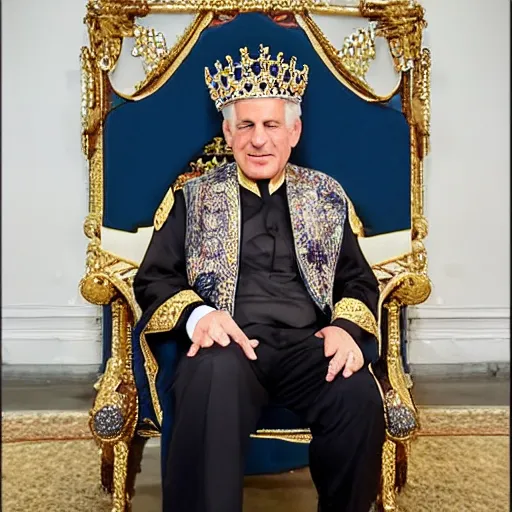 Prompt: king Bibi sitting on a throne