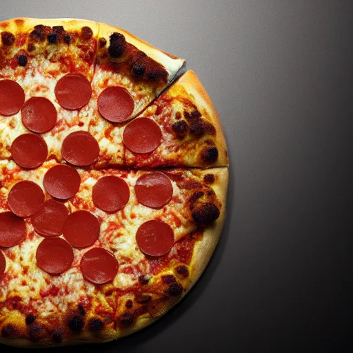 Image similar to pizza made of little walter white, unreal, render, splash, award winning photograph