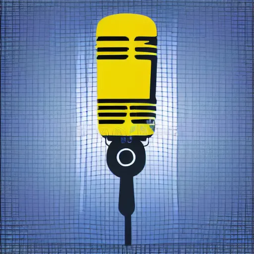 Image similar to iconic vector logo illustration of a microphone line art, bold